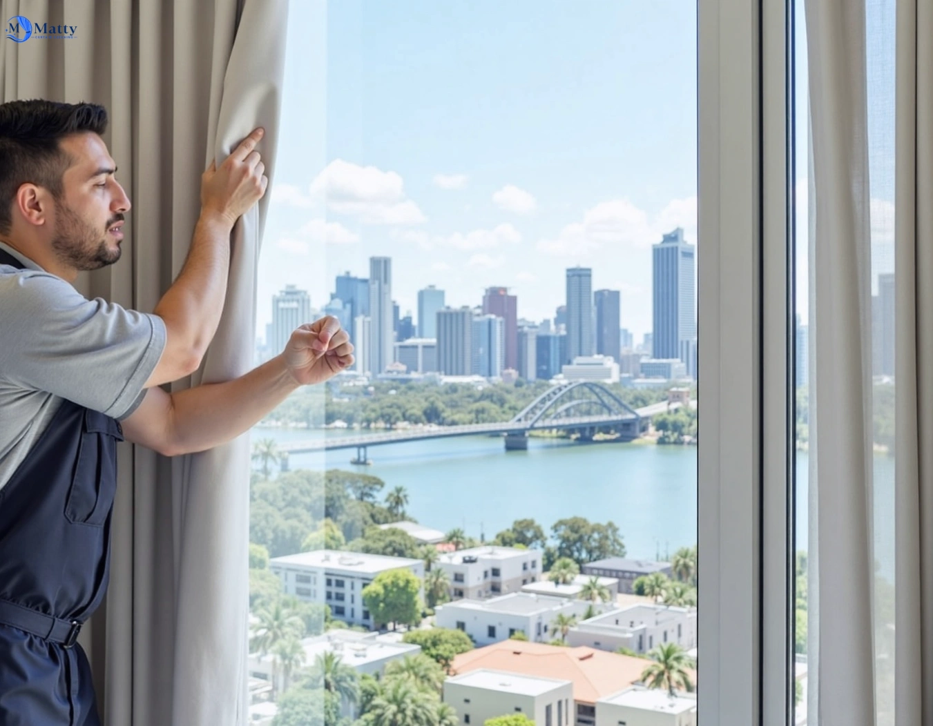 Professional curtain steam cleaning service miami QLD by Matty Curtain Cleaning